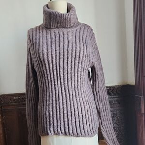 BEBE Chunky Ribbed Turleneck wool/mohair Sz M